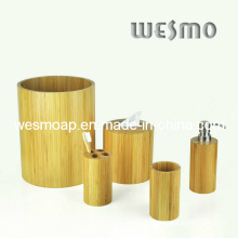 Accesorio cilíndrico del baño de bambú (WBB0326C)